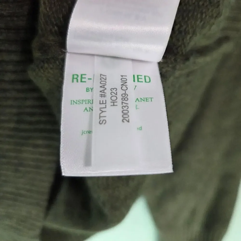 J Crew Factory Mens M Crewneck Sweater Supersoft Lambswool Blend Fatigue Green